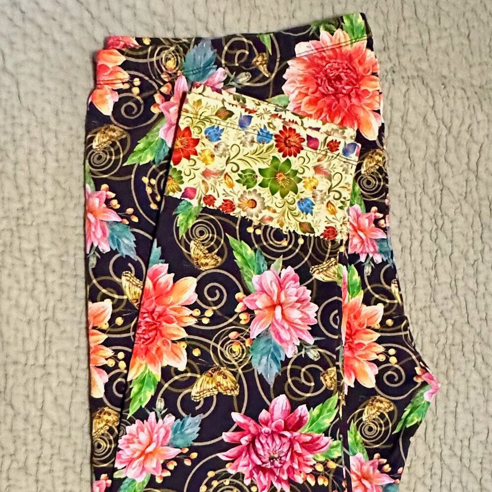 Johnny Was Uptown Legging Floral Print w/Contrast Ankle XXL - Picture 5 of 8